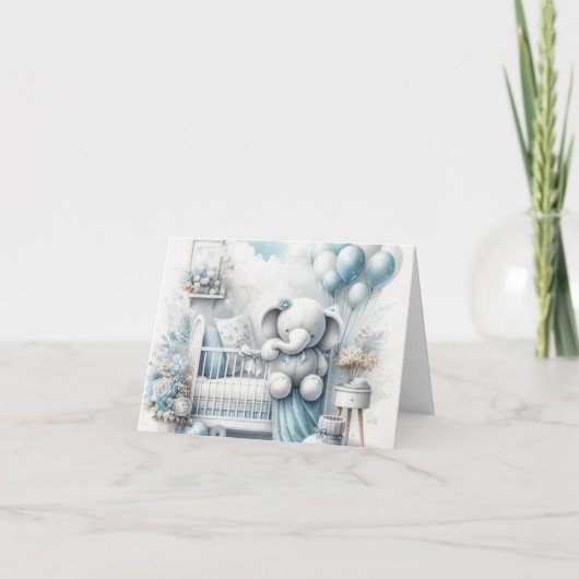 男の赤ちゃんベビーシャワー招待状 シーズンカード (正面)