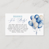 男の赤ちゃんベビーシャワー用青風船のクマ帳 エンクロージャーカード (正面)