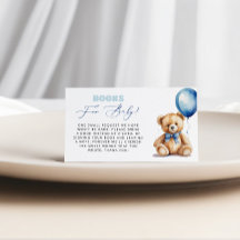 男の赤ちゃんベビーシャワー用青風船のクマ帳