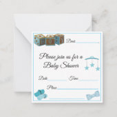 男の赤ちゃんベビーシャワー ノートカード (正面)