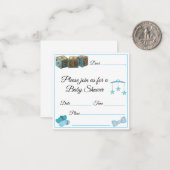 男の赤ちゃんベビーシャワー ノートカード (正面/裏面インサイチュ)