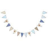 男の赤ちゃんベビーテディベアパーティーバナー バンティングフラッグ (全)