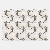 男の赤ちゃんベビー野生動物 ラッピングペーパーシート (正面2)