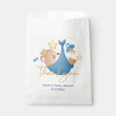 男の赤ちゃんベーパーソナライズされたビーシャワー フェイバーバッグ (正面)