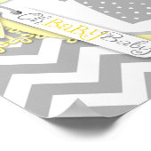 男の赤ちゃんボウタイシェブロンプリントベビーシャワーバナー ポスター (角)