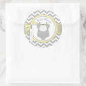 男の赤ちゃんボウタイシェブロンプリントベビーシャワー ラウンドシール (バッグ)