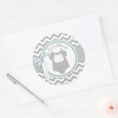 男の赤ちゃんボウタイシェブロンプリントベビーシャワー ラウンドシール (封筒)