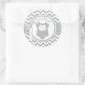 男の赤ちゃんボウタイシェブロンプリントベビーシャワー ラウンドシール (バッグ)