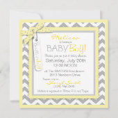 男の赤ちゃんボウタイシェブロンプリントベビーシャワー 招待状 (裏面)