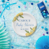 男の赤ちゃんポジターノレモンズブルーパターンベビーシャワー ペーパープレート (パーティー)