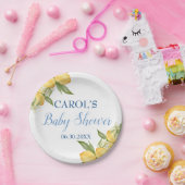 男の赤ちゃんポジターノレモンズブルーパターンベビーシャワー ペーパープレート (パーティー)