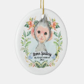 男の赤ちゃんマイ初めてのクリスマス水彩ベビーサル セラミックオーナメント (右)