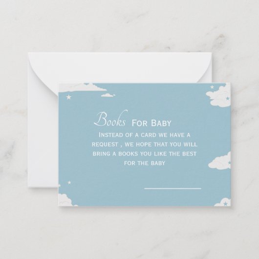 男の赤ちゃんミニマルの赤ちゃんシャワー用の青い本 ノートカード (正面)