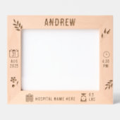 男の赤ちゃんメモリフレーム | 横 | DP7 レーザー彫刻フレーム (正面)