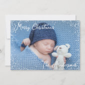 男の赤ちゃんメリークリスマスフォト シーズンカード (正面)