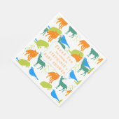 男の赤ちゃんモダンウッドランド生き物シャワー スタンダードランチョンナプキン (角)