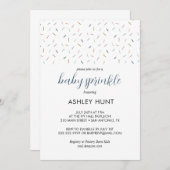 男の赤ちゃんモダンスプリンクルグレーブルー招待状 招待状 (正面/裏面)