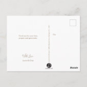 男の赤ちゃんモダンブルーフォト《キリスト教》洗礼式や命名式ありがとう ポストカード (裏面)