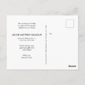 男の赤ちゃんモダン写真ベビーシャワーありがとう ポストカード (裏面)