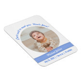 男の赤ちゃんモダン写真誕生発表叔父 マグネット (右側)