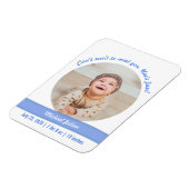 男の赤ちゃんモダン写真誕生発表叔父 マグネット (左側)