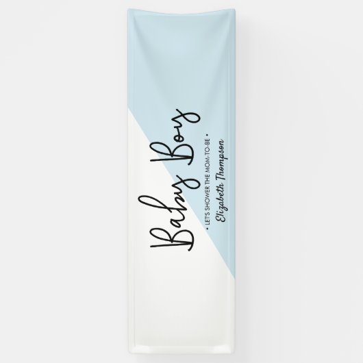 男の赤ちゃんモダン対角ベビーシャワー 横断幕 (縦)