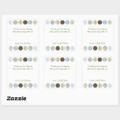 男の赤ちゃんモダン水玉模様シャワーメッセージカード スクエアシール (シート)