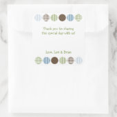 男の赤ちゃんモダン水玉模様シャワーメッセージカード スクエアシール (バッグ)