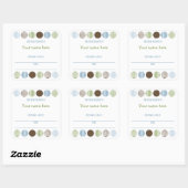 男の赤ちゃんモダン水玉模様ブックプレート名蔵書票 スクエアシール (シート)