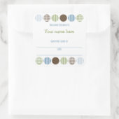 男の赤ちゃんモダン水玉模様ブックプレート名蔵書票 スクエアシール (バッグ)