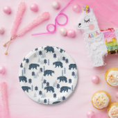 男の赤ちゃんモダン熊 ペーパープレート (パーティー)