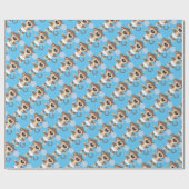 男の赤ちゃんモンキータイル張り紙 ラッピングペーパー (フラット)