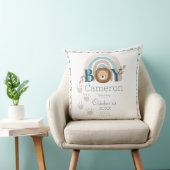 男の赤ちゃんライオン名前をカスタムすると誕生詳細 クッション (椅子)