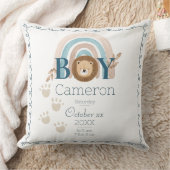 男の赤ちゃんライオン名前をカスタムすると誕生詳細 クッション (ブランケット)