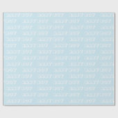 男の赤ちゃんライトブルー白名前をカスタムする文字 ラッピングペーパー (フラット)