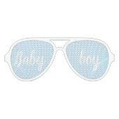 男の赤ちゃんライトブルー赤ちゃんシャワー性別の表示おもしろい アビエーターサングラス (正面)