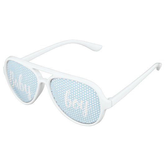 男の赤ちゃんライトブルー赤ちゃんシャワー性別の表示おもしろい アビエーターサングラス (アングル)