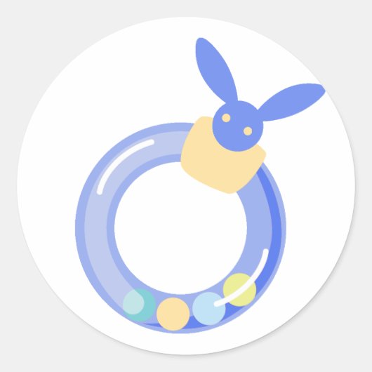 男の赤ちゃんラトル ラウンドシール (正面)