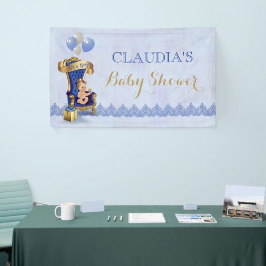 男の赤ちゃんリトルプリンス金ゴールドクラウンブ王室のルー 横断幕 (トレードショー)