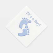 男の赤ちゃんリトル足ベビーシャワーナプキン スタンダードランチョンナプキン (角)