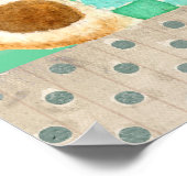 男の赤ちゃんルームモノグラムテディベアポスター ポスター (角)