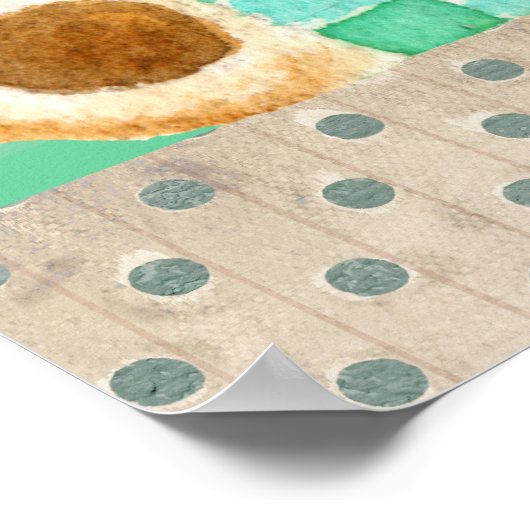 男の赤ちゃんルームモノグラムテディベアポスター ポスター (角)