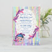 男の赤ちゃんレインボーバブル&ユニコーン赤ちゃんシャワー サンキューカード (スタンド正面)