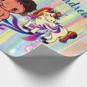 男の赤ちゃんレインボーバブル&ユニコーン赤ちゃんシャワー ラッピングペーパー (角)