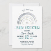 男の赤ちゃんレインボーベビーシャワー 招待状 (正面)