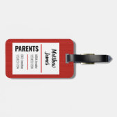 男の赤ちゃんレッドホースバッグラベル ラゲッジタグ (裏面横)