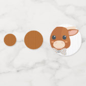 男の赤ちゃんロングホーン焦げオレンジ色の赤ちゃんシャワー コンフェッティ (裏面)