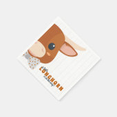 男の赤ちゃんロングホーン焦げオレンジ色の赤ちゃんシャワー スタンダードカクテルナプキン (角)