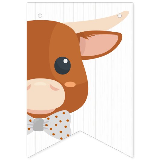 男の赤ちゃんロングホーン焦げオレンジ色の赤ちゃんシャワー バンティングフラッグ (第2の旗)