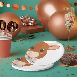 男の赤ちゃんロングホーン焦げオレンジ色の赤ちゃんシャワー ペーパープレート